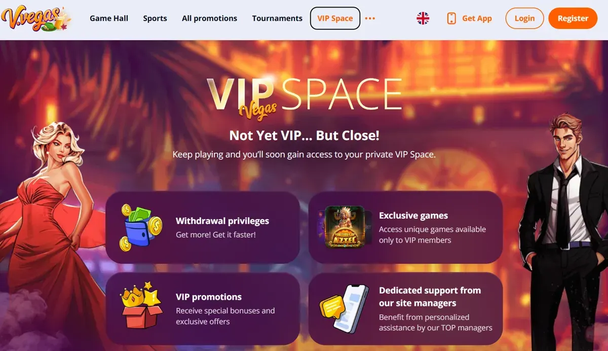 VIP Space hos Vulkan Vegas med fordelene for VIP-spillere